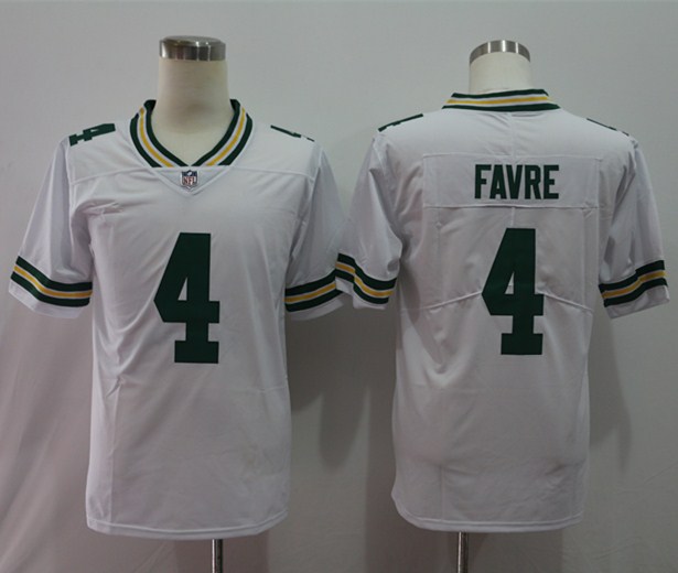 Men's Green Bay Packers Brett Favre #4 White Jersey